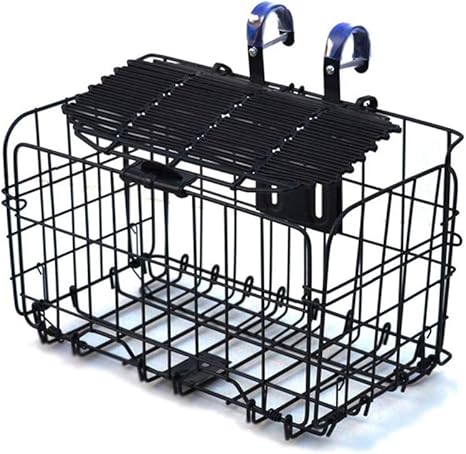 Amazon Co Jp 自転車前カゴ メッシュボトム折りたたみ雑貨フロントハンドルバー自転車のバスケットの金属カバーの防錆金属自転車バスケット トは簡単に取り外せ 色 Black Size 33xxcm ホーム キッチン