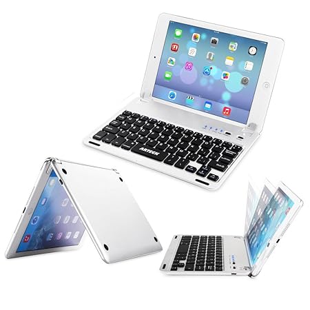 Arteck Tastatur für iPad 5 (2019) / iPad Mini 4 QWERTZ for Apple iPad Bluetooth Folio Tastaturabdeckung mit eingebautem Ständ