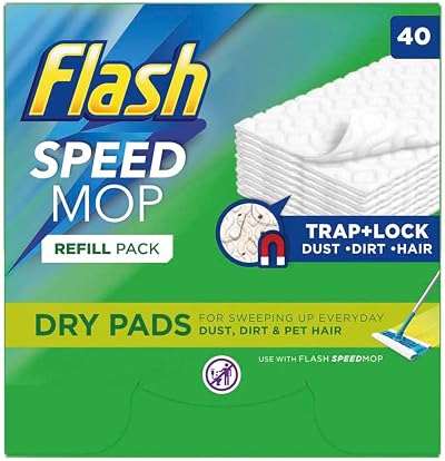Flash Speedmop Dry Refill Pads 40 Count Cleaning Mop Cloths