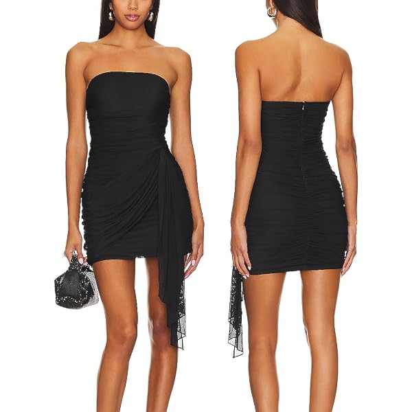 chic ruched strapless mini corset cocktail party dress Strapless Lace Mini Fit & Flare Bridal Dress Nox Anabel The Dress Outlet