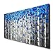 Large Abstract Forest Wall Art Hand Painted Modern Blue Tree Oil Painting on Canvas