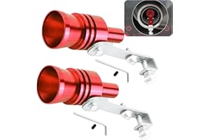 ijuicy 2 PCS Car Turbo Whistle, Exhaust Muffler Pipe Whistle, Turbo Sound Whistle Exhaust Muffler, Aluminum Car Turbo Sound Simulator, Universal Modification Accessories for Most Cars (Red #M)