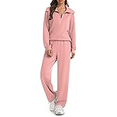 Casly Lamiit Women's 2 Piece Sets Sweatsuit Lapel Half Zip Sweatshirt Sweatpants Lounge Matching Sets Fall Outfits