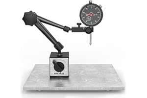 HDLNKAK Dial Indicator Gauge and Magnetic Base, 0-1"/0.001"Dial Indicator with 176lbs (80kg) Max Pull Magnetic Base, Measurin