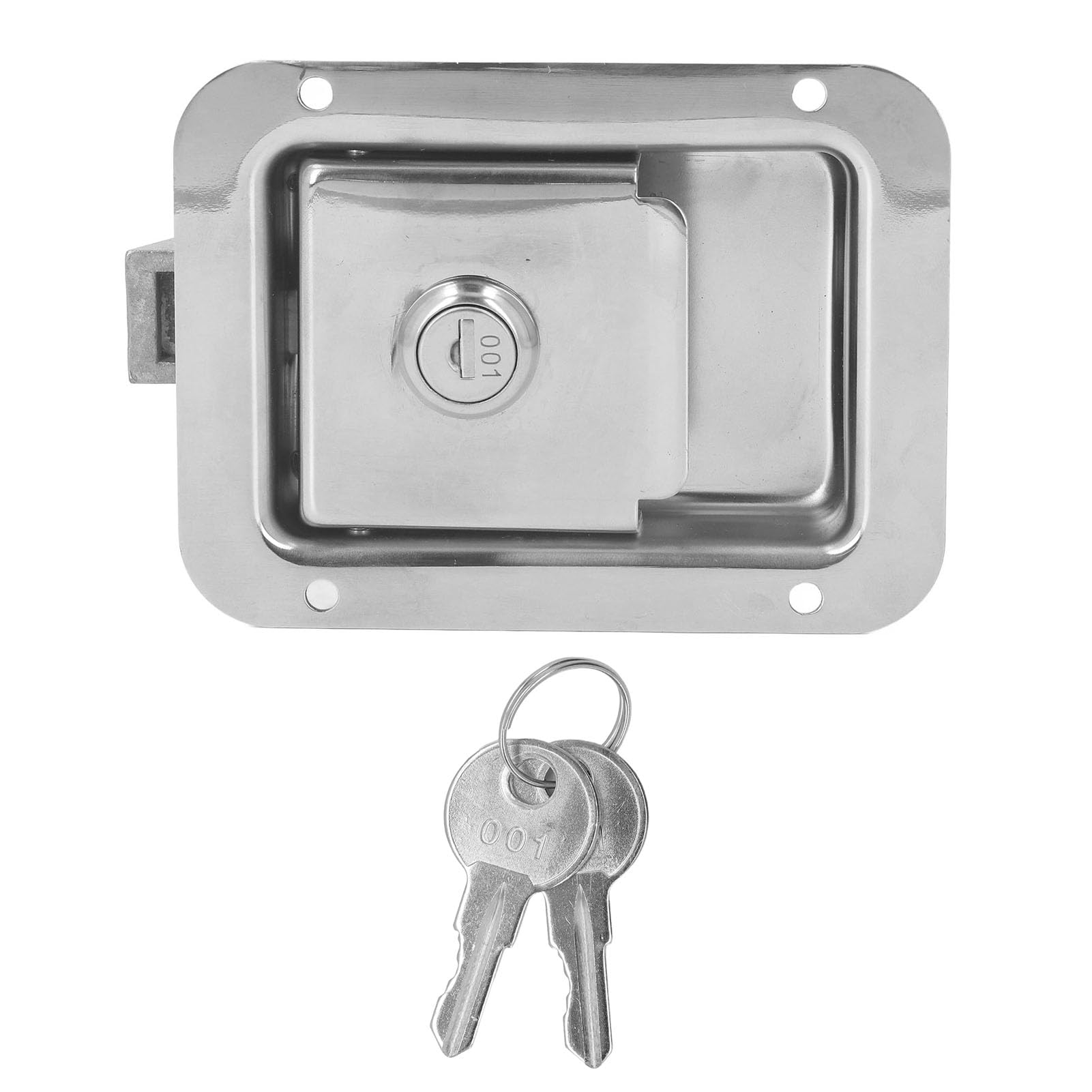 Travel Trailer Lock, RV Truck Door Tool Box Lock Stainless Steel Flush Mount Lock Paddle Type Toolbox Lock RV Door Lock Replacement for Cabinet RV Door