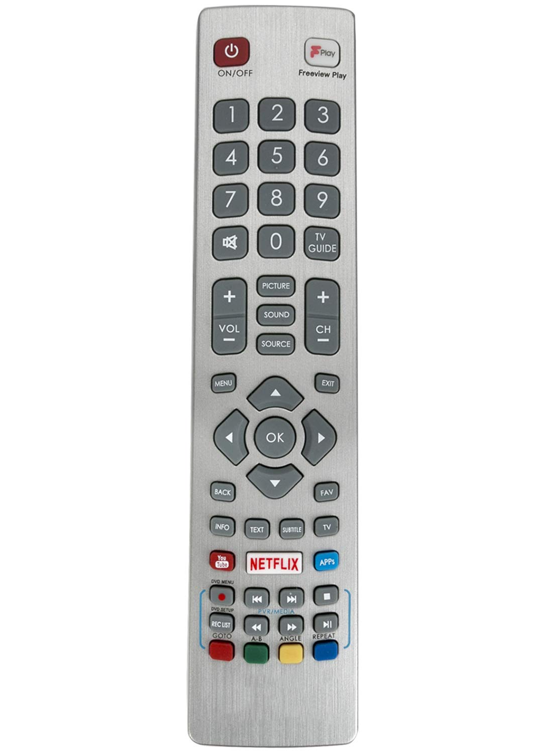 VINABTY SHWRMC0129 Replacement Remote Fit for TV LC-24CHG6001KF LC-24CHG6002KF LC-24DHG6001KF LC-24DHG6001KFR LC-24DHG6001KFP LC-24DHG6001KFW