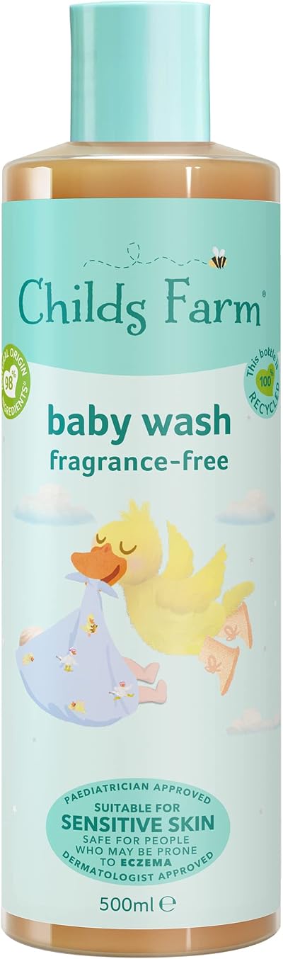 Childs Farm Baby Body Wash 500ml Unfragranced Gentle Cleanse Newborn Skin