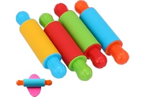 Cabilock 4PCS Plasticine Rolling Pins - Colorful Tools for Kids DIY Crafts, Smooth Modeling Clay Rollers for Toddler Preschoo
