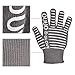 OUUO 932°F Extreme Heat Resistant Kitchen BBQ Gloves Oven Mitts With Fingers For Cooking Grilling or Baking EN407 Certified(2 Gloves, Grey)