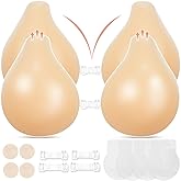 LEFRECO Sticky Bra Push Up 2 Pairs, Nipple Covers for Women Silicone Adhesive Bra Pasties