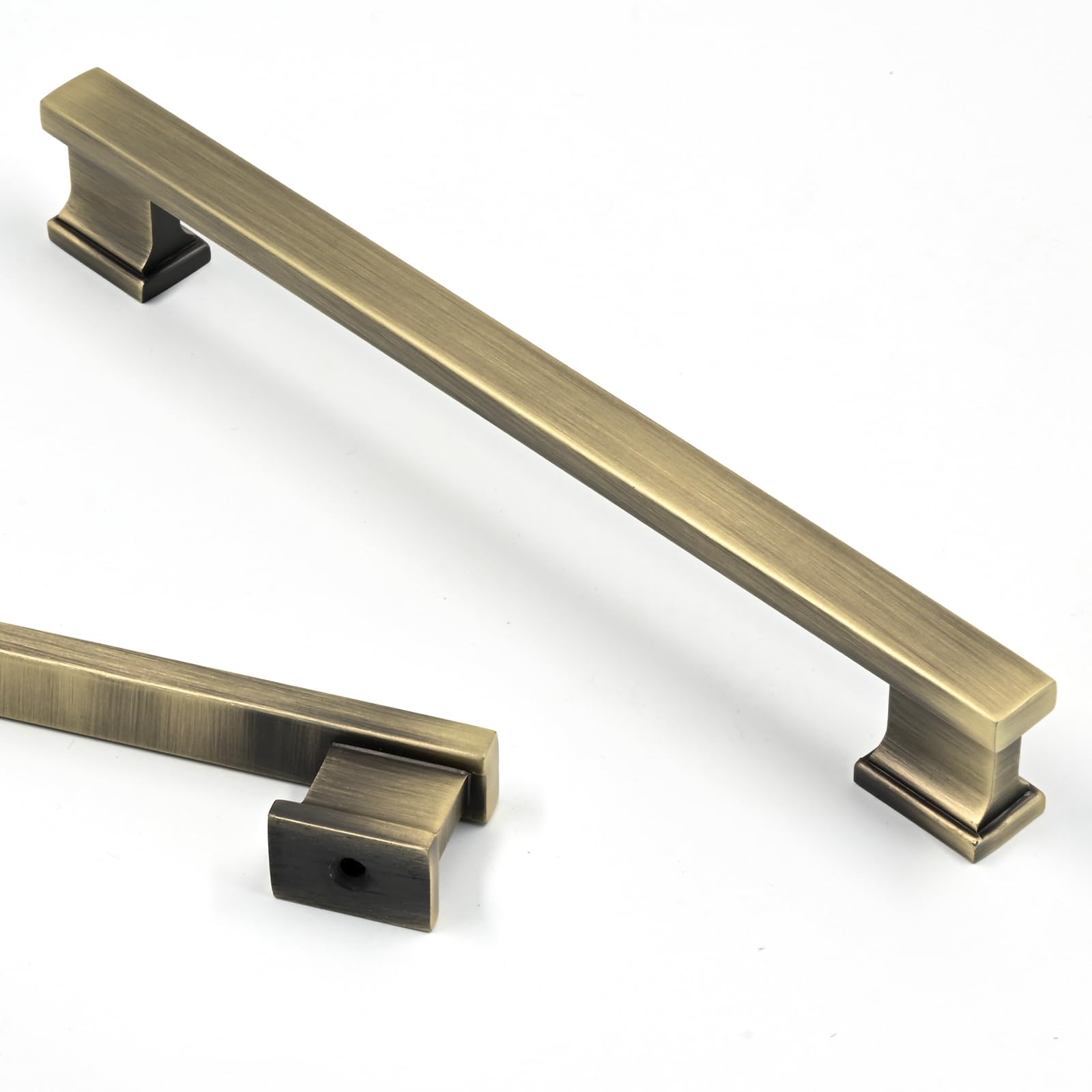 Asidrama 10 Pack 11.3 Inch(288mm) Brushed Antique Brass Kitchen Cabinet Handles, Cabinet Pulls Kitchen Cabinet Hardware for Cupboard Drawer Pulls Image