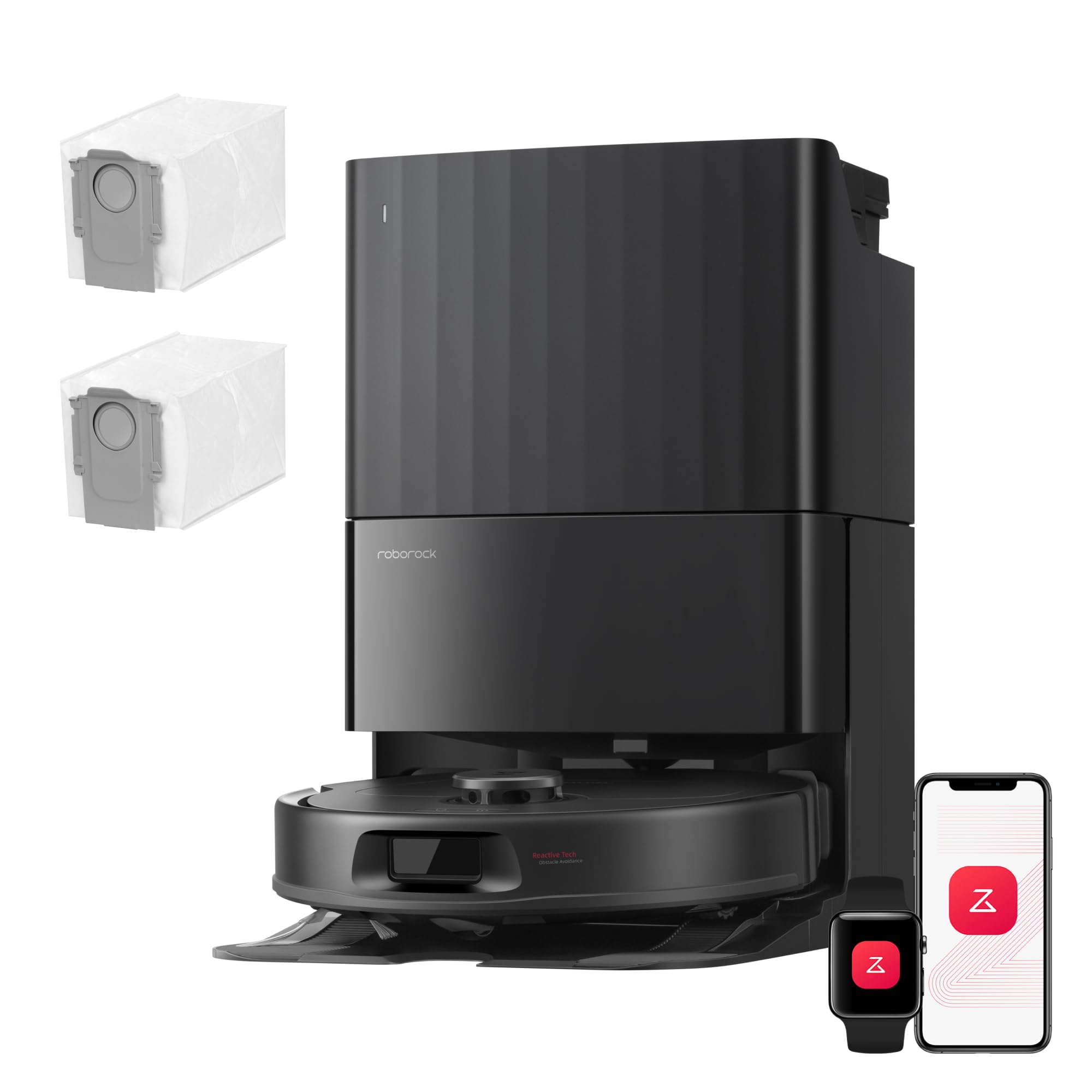 roborock Qrevo S Pro Set Saugroboter mit Wischfunktion, verbessert von QV 35A, 18.500 Pa Saugkraft, 75 °C Heißwasser-Moppreinigung, Anti-Tangle System, Hindernisvermeidung, All-in-One Dock (Schwarz)