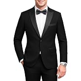 MAGE MALE 2 Piece One Button Tuxedo Peak Lapel Prom Blazer Pants Suit Set | Formal tuxedo for wedding, prom, party, Breathable material, Adjustable waist trousers for a flexible fit