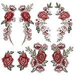 OPount 8 Pieces 4 Set Multifarious Embroidery Lace Flower Applique Sew On Patches DIY Collar Bust Dress Bag Shoes Craft Decor