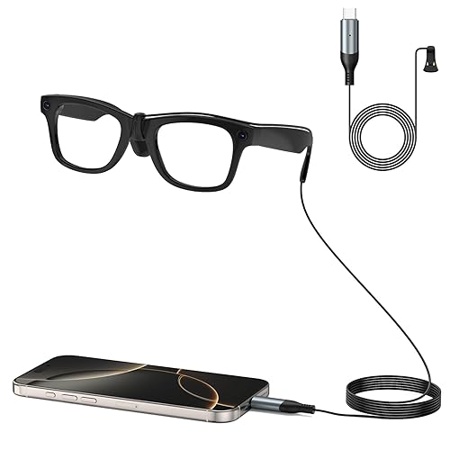 Replacement USB-C Charging Cable Compatible with Ra.y-Ban Me.ta Way farer/Sky ler/Head Liner Smart Sunglasses, Connect Sunglasses to Charge Without Charging Case, for Ra.y-Ban Me.ta Accessories