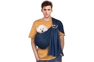 SENIOR BUDDAY Dog Sling Carrier,Soft Carry Slings Front Pack for Small Puppies/Cats Under 15lbs,Adjustable Wrap,Anti Pet Anxiety,Easy Use,Hands Free
