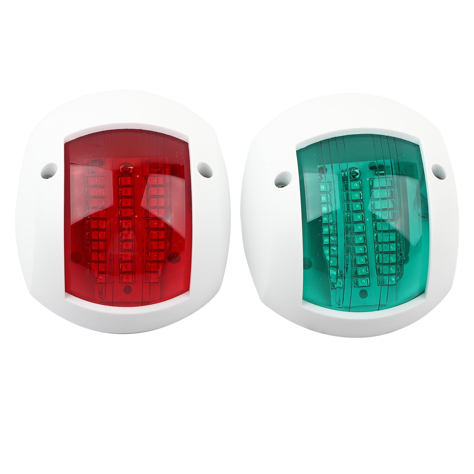 Qiilu Navigation Lights 1 Pair of IP66 Warning Lamp Spherical Red Green LED Waterproof Boat Marine Yacht Navigation Light DC12V-24V 3W (White)