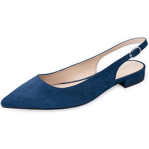 Amazon.com | WONDERWAY Women Slingback Flats Tweed Pointed Toe