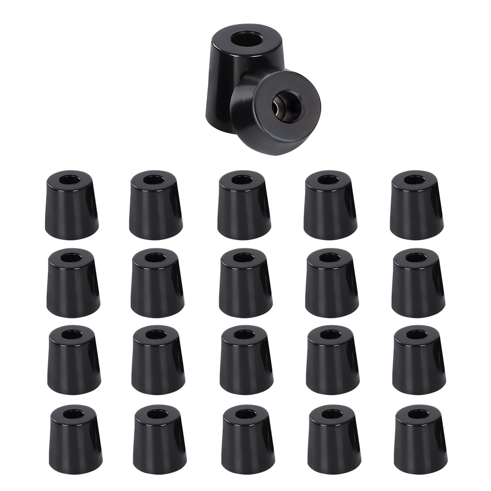 15 Pcs Rubber Furniture Feet Pads, Black Furniture Legs, Floor Protectors for Chair Table Sofa, 25mm x 23mm x 14mm