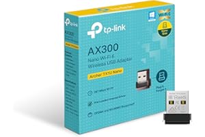 TP-Link AX300 Wi-Fi 6 USB Adapter for PC (Archer TX1U Nano) – Ultra-Compact, Plug-and-Play, MU-MIMO & OFDMA Support, Pre-Load