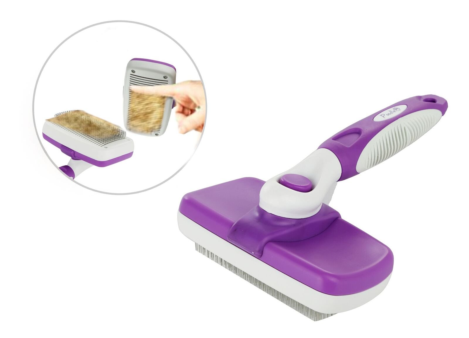Poodle Pet Self Cleaning Slicker Dog Brush and Cat BrushEasy to clean