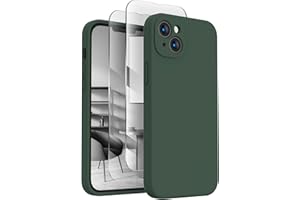 FireNova Designed for iPhone 13 Case, Silicone Upgraded [Camera Protection] Phone Case with [2 Screen Protectors], Soft Anti-Scratch Microfiber Lining Inside, 6.1 inch, Alpine Green