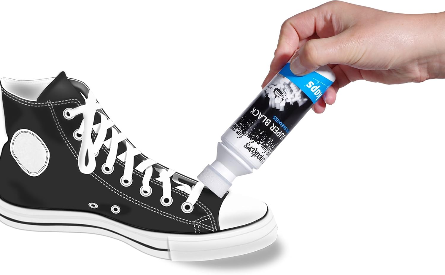 Kaps Black Trainer Polish and Shoe Colour Restorer, Revives Faded Canvas, Fabric, Leather and Synthetic Footwear - Image 4