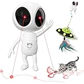 ORSDA Laser Cat Toys, 2 in 1 Automatic Dual Laser & Catnip UFO Dangler Cat Toys for Indoor Cats, Truly Random Trajectory Rada