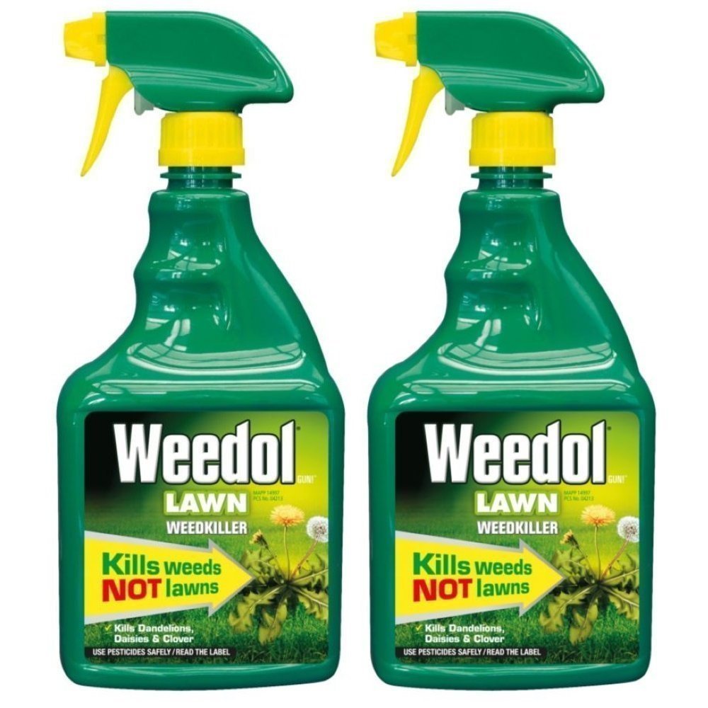 2 x Weedol Lawn Weedkiller, Kills Weeds Not Lawns, 800ml Spray Gun