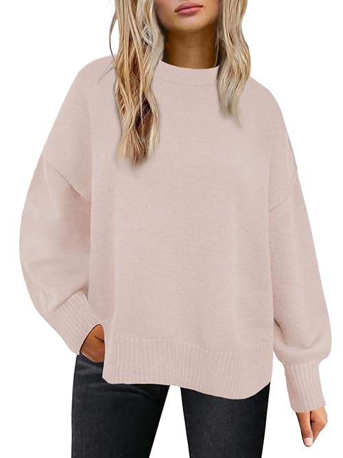 Sweaters for Women Oversized Sweater Early Fall Fashion 2025 Long Sleeve Shirts Womens Tops Trendy Sweatshirt Christmas Outfits Winter Old Money Anthropologie Clothes Clothing Cowboy Chic Apricot XS