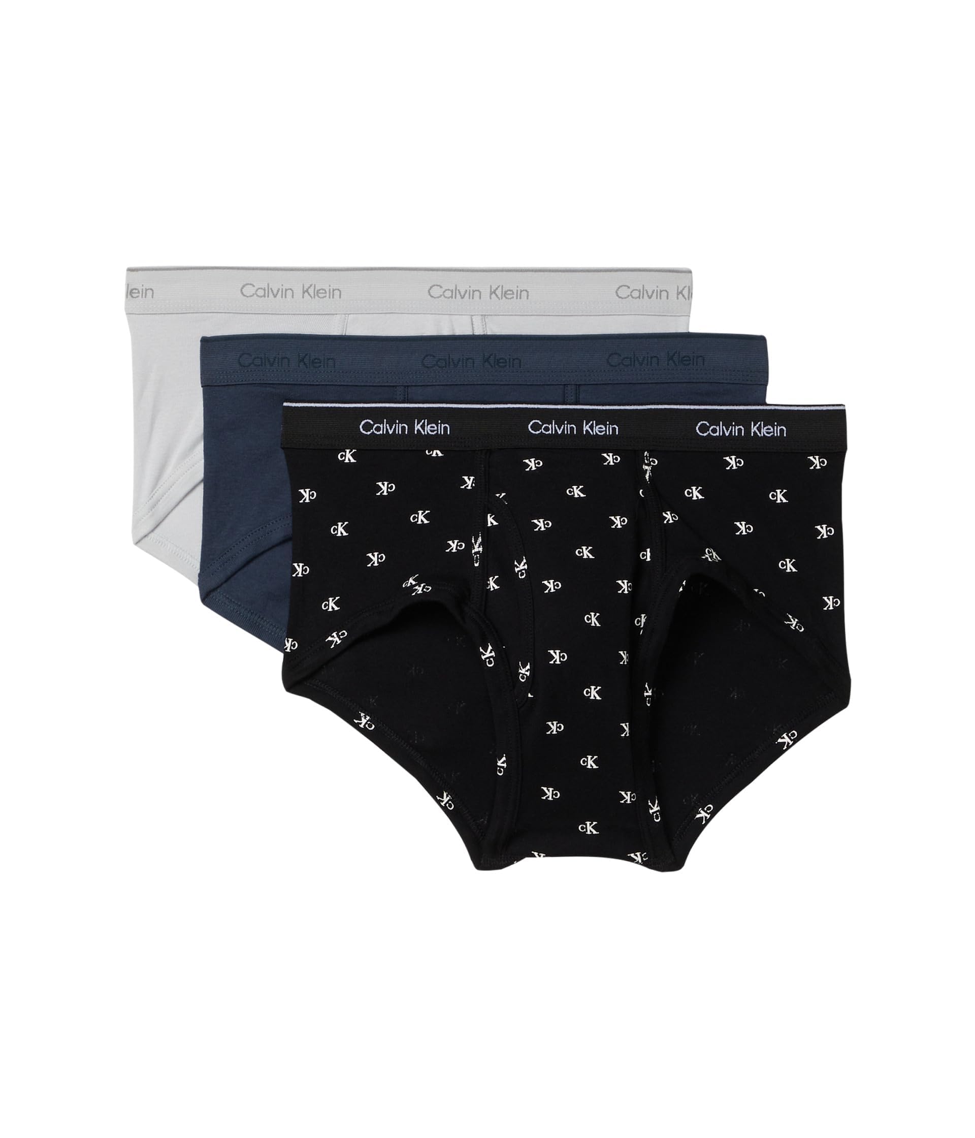 Calvin Klein Men's Cotton Classics 3-Pack Brief, Micro Chip/Diamond Logo/Black/Ink Image Calvin Klein Men's Cotton Classics 3-Pack Brief, Micro Chip/Diamond Logo/Black/Ink Image