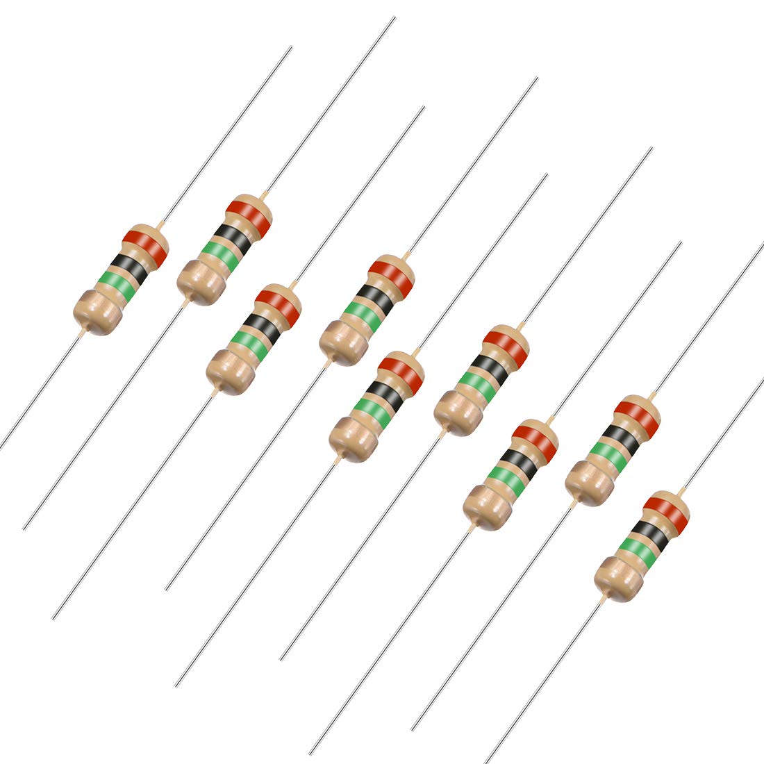 Sourcingmap 200Pcs 2M Ohm Resistor, 1/4W 5% Tolerance Carbon Film Resistors, 4 Bands for DIY Electronic Projects and Experiments