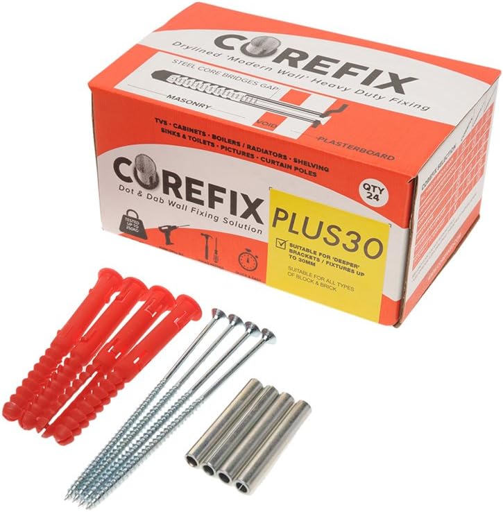 Corefix PLUS30 Heavy Duty TV Bracket / Wall Mount Plasterboard Fixing