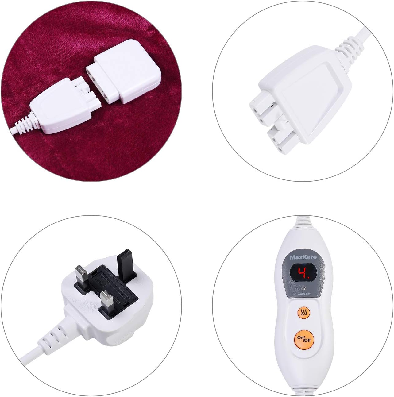 MaxKare Electric Blanket Heated Throw Flannel Blanket Fast Heating With