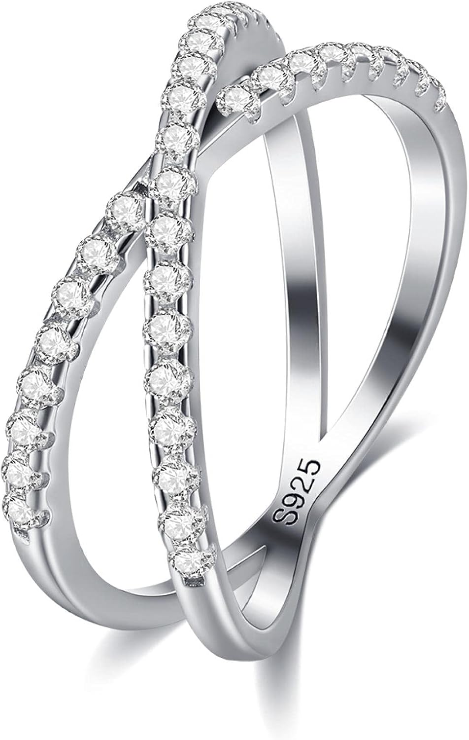 S925 Sterling Silver Diamond Ring for Women Amazon.co.uk Jewellery