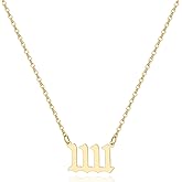 Tavuala Angel Number Necklace For Women, 18K Gold Plated 000 111 222 333 444 555 666 777 888 999 Necklace Numerology Jewelry