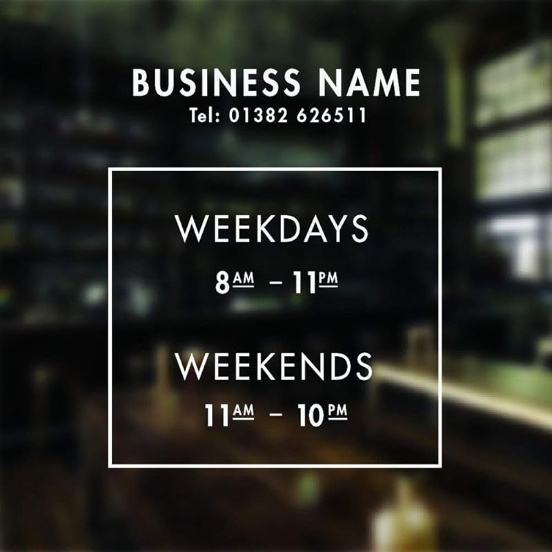 opening hours sign opening times sign for shop window sticker v9 open