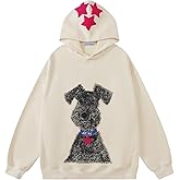 Aelfric Eden Dog Graphic Hoodie Oversized Cute Star Sweatshirt Unisex Y2k Casual Hooded Pullover