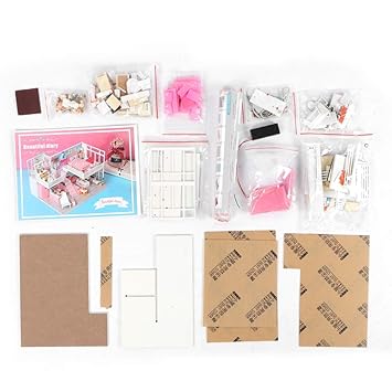 Zerone Kid Child DIY Cabin Model Assembling Doll House Miniature Wooden House Kits Toy Gift