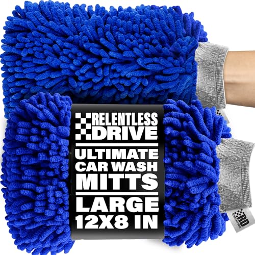 SCRUBIT 2 Pack Car Wash Mitt – Scratch-Free Car