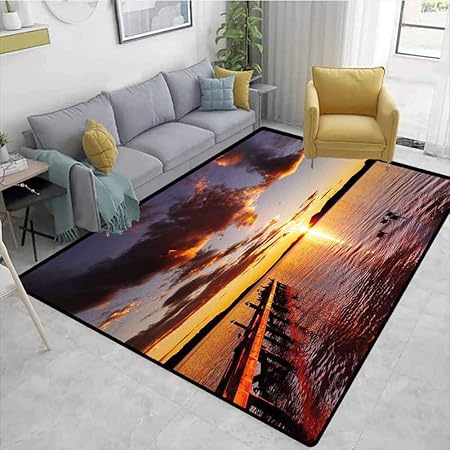 Amazon.com: Bigdatastore Coastal Moiré Kids' Rugs, Lake Rotorua