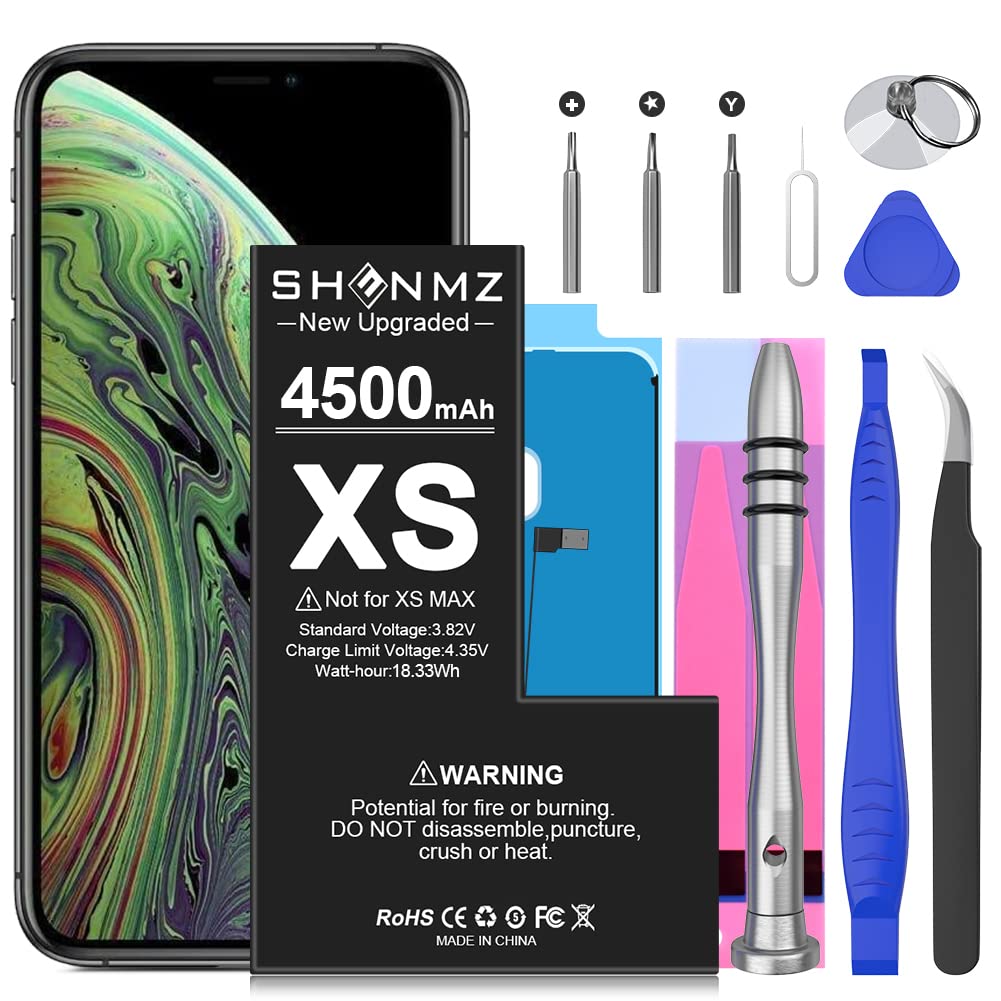 Battery for iphone XS, 4500mAh high capacity 0 Cycle Replacement Battery for iphone xs Model A2097 A1920 A2100 A2098 with Repair Tool Kit & Adhesive Strips