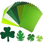 24 Pcs Felt Fabric Sheets, 8 Inch X 12 Inch St. Patrick's Day Green Craft Felt 1mm Thick A4 Stiff Felt Sheets for DIY Supplies(Green Series)