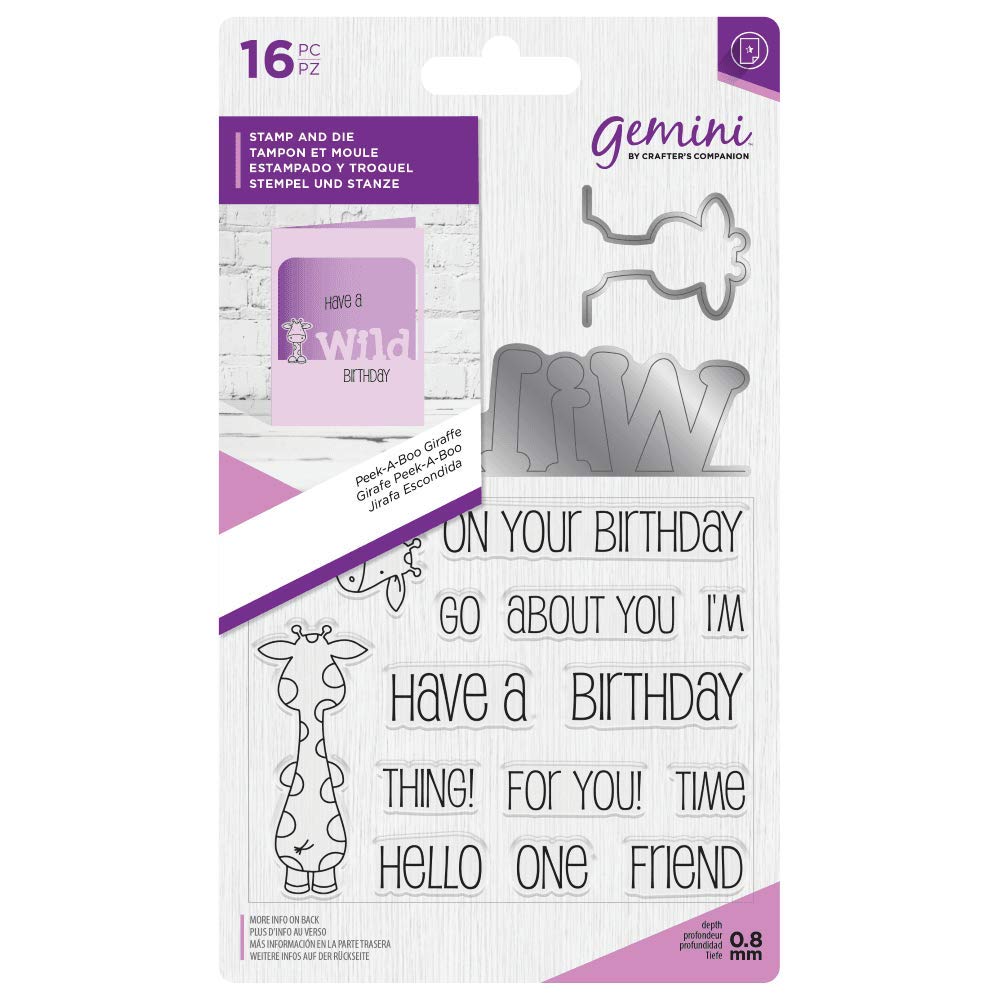 Gemini GEM-STD-PABGIR Stamp & Die-Peek-A-Boo Giraffe, One Size