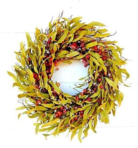 Fall Wreath, Rustic Twig Wreath, Fall Door Wreath, Thanksgiving Wreath, Pumpkin Spice Wreath, Autumn Home Decor, Holiday Home Decor, Bay Leaf Wreath