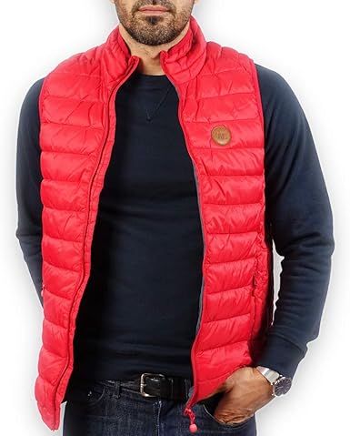 doudoune sans manche rouge homme