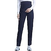 Cherokee Maternity Scrub Pants for Women Straight Leg Bottoms with Belly Coverage, Ultra Soft 2-Way Stretch Fabric - WW155