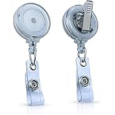25 Pack Retractable Badge Reels – ID Badge Holder Clip with Clear Vinyl Strap, Swivel Alligator Reel Clip – Work Badge Holder, Key Card Holder, ID Card Holder for Badge (Clear)