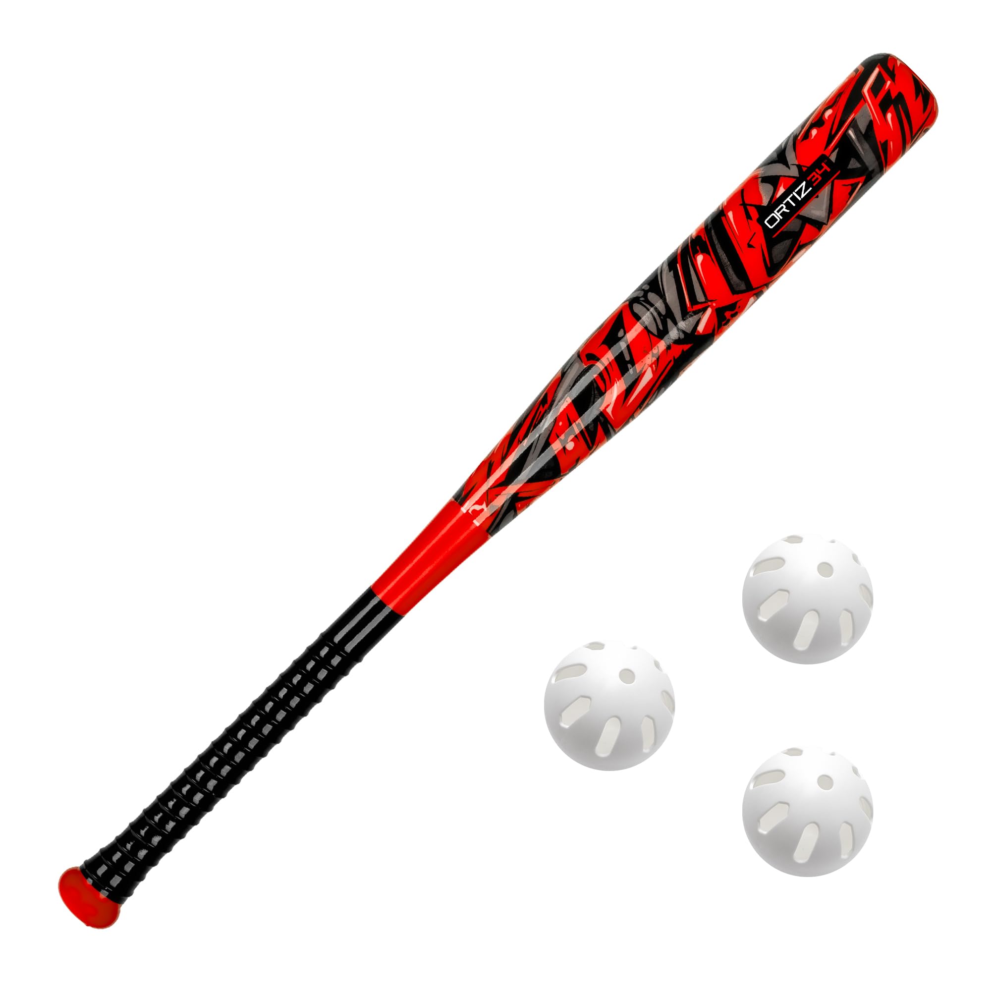 Bat & Ball Set - Graffiti Plastic Bat & Ball Homerun Set- David Ortiz Backyard Baseball Set for Youth, Kids, Teenagers, Adults