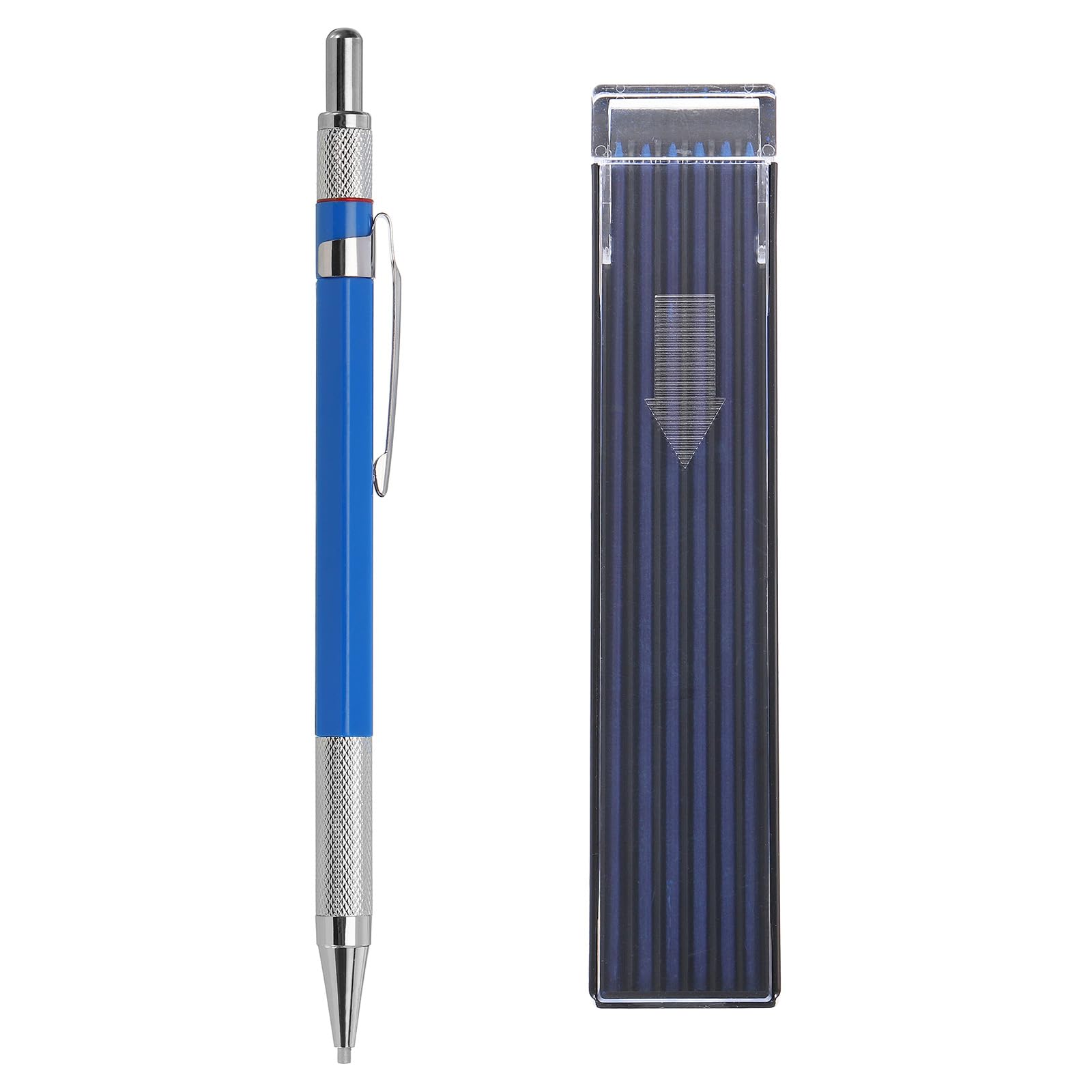 PATIKIL Mechanical Pencil with 12Pcs Multicolor Refills, Write Smoothly Portable Pencil with Built-in Sharpener for Drafting Painting Designing, Blue